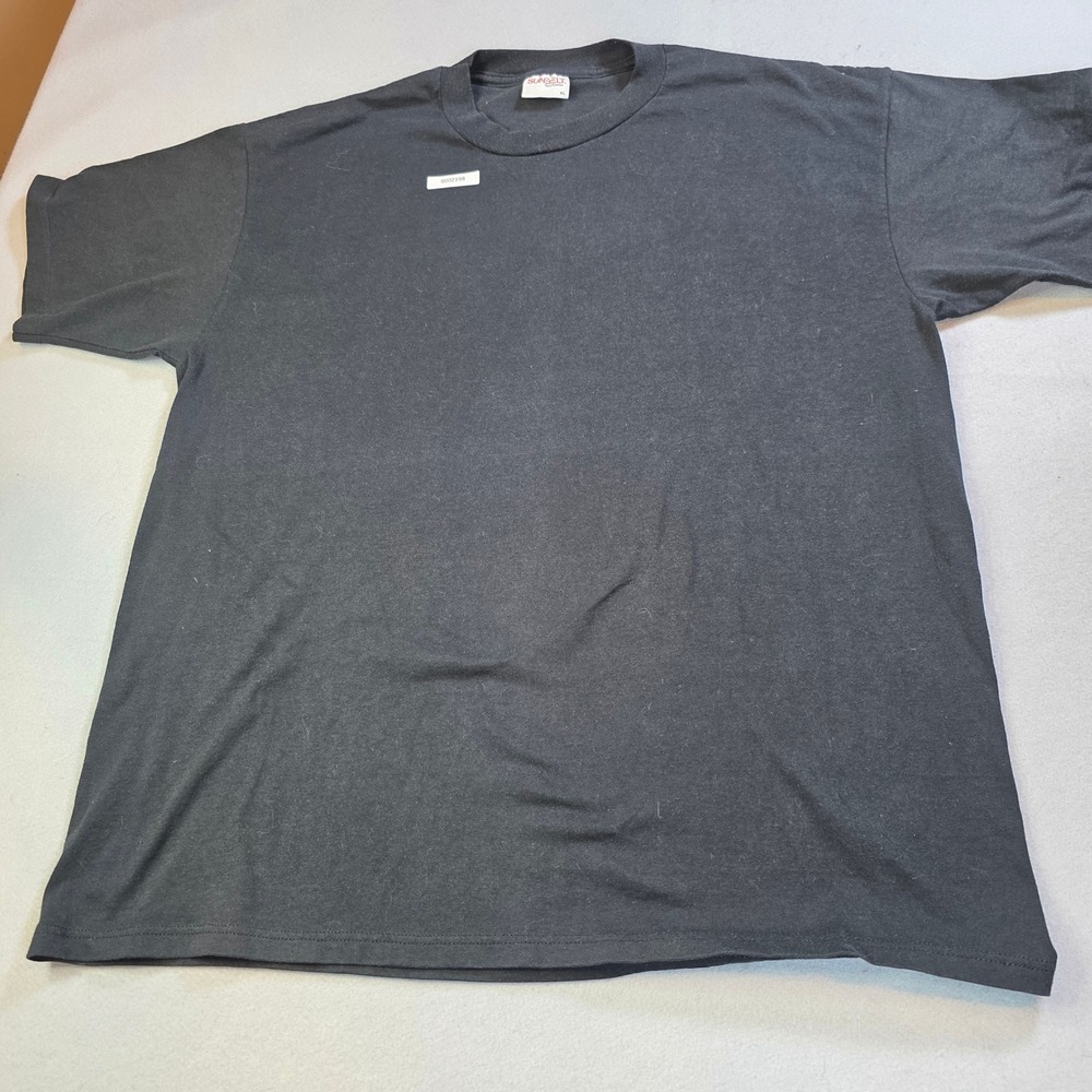 Vintage Sunbelt Sportswear Blank T-Shirt XL Black Single Stitch Made in USA